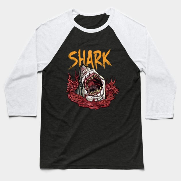 Zoombie Shark Baseball T-Shirt by HDmonti